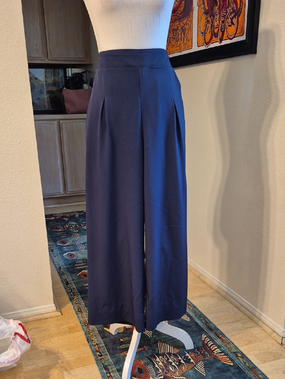 Contempo Blue Loose Leg Highwaist Trousers